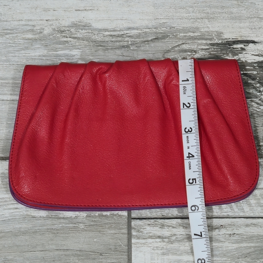 BAEKGAARD Genuine Leather Gathered/Ruched Clutch Style Handbag - Picture 14 of 14